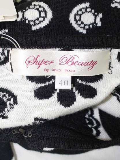 スーパービューティー カーディガン 40 ブラック フラワーモチーフ ビジュー IT9EIAYU13ZS