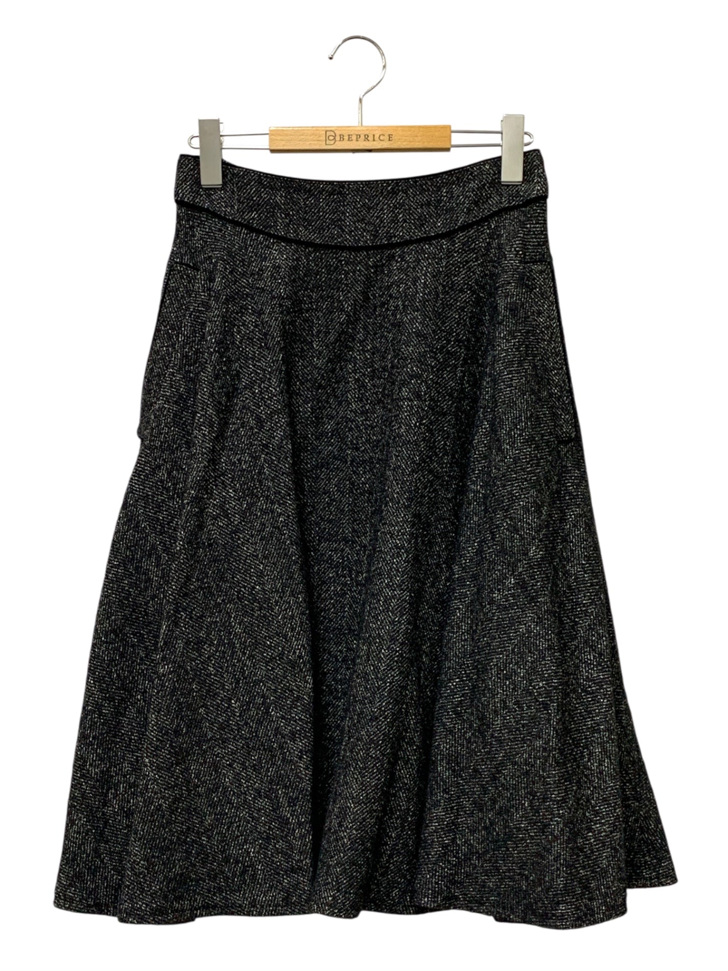 フォクシーブティック Skirt Tweed Circular 41381 スカート 40 ブラック ツイード IT8PJP188U3W