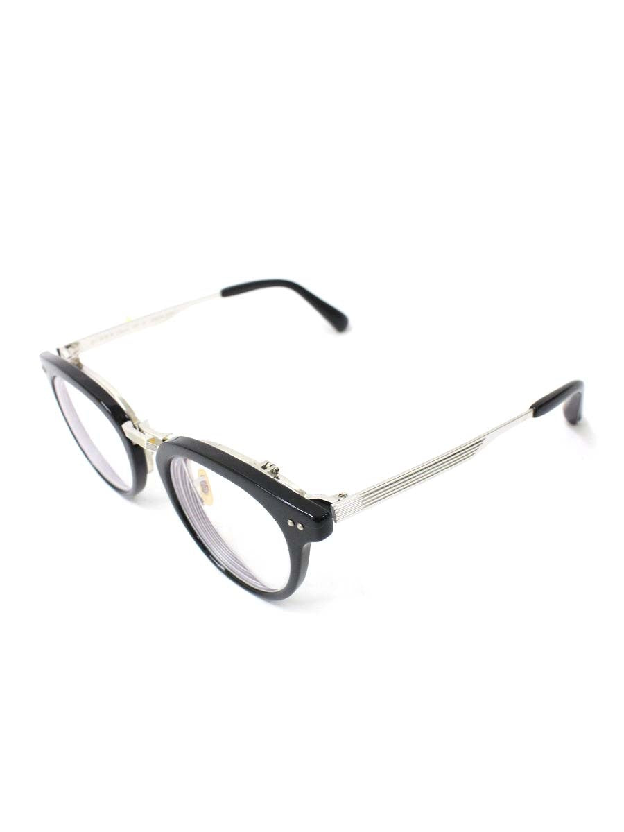 DIGNA Classic 916 メガネ ブラック シルバー コンビフレーム フルリム ボストンシェイプ 跳ね上げ式 IT8BG0BSPMKG