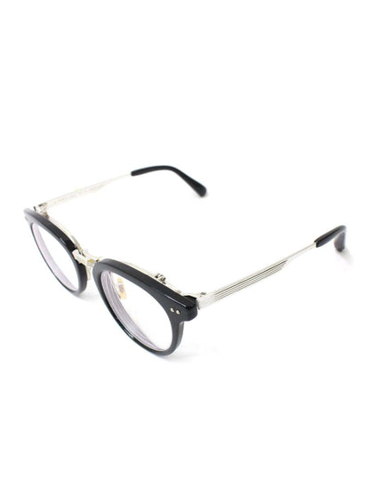 DIGNA Classic 916 メガネ ブラック シルバー コンビフレーム フルリム ボストンシェイプ 跳ね上げ式 IT8BG0BSPMKG