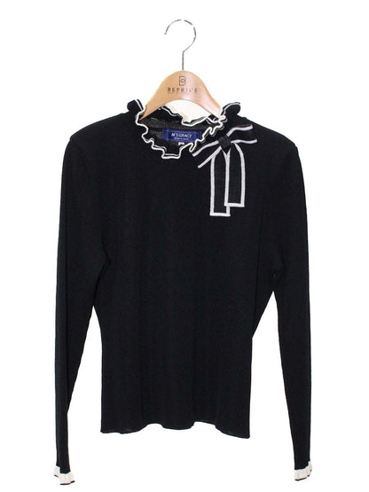 エムズグレイシー 配色フリルニット 218526 40 ブラック ITI4QMNJHCMW