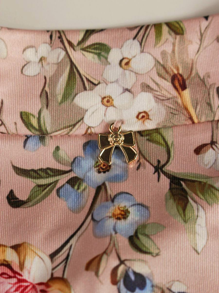 スーパービューティー ワンピース 42 ピンク 花柄 リボンチャーム付き ITMFLS7K5B9U