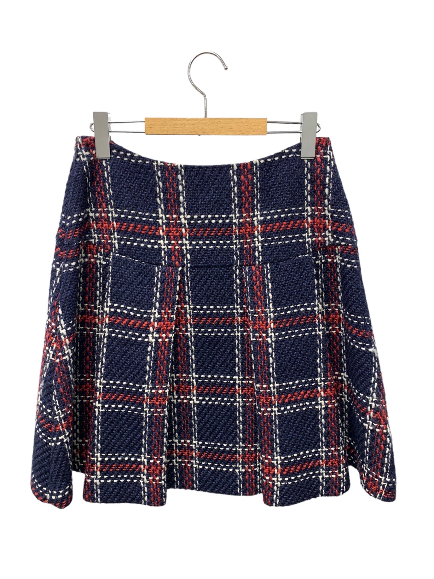 エムズグレイシー Trad Check Skirt 817551 スカート 40 ネイビー チェック ITVOO0Y56494