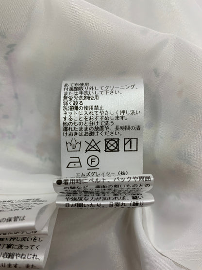 エムズグレイシー 411328 ワンピース 38 ホワイト フラワーモチーフ シフォン IT1DYNSO3DMO