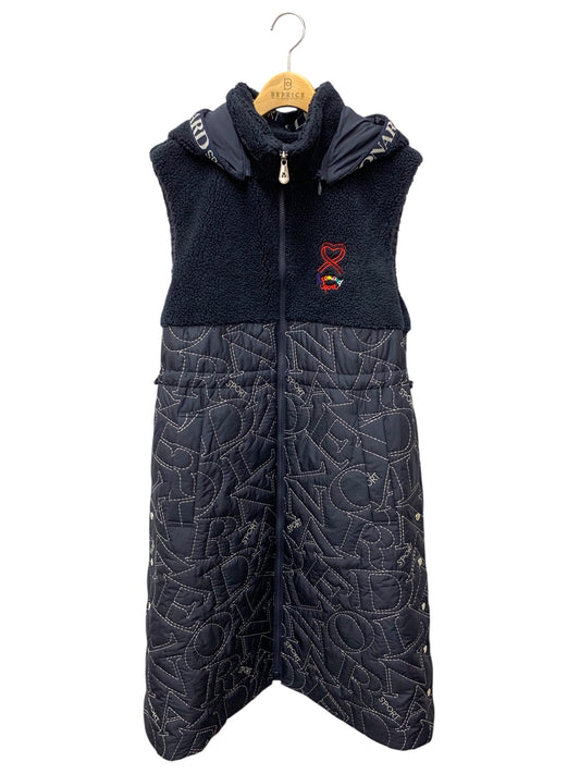 レオナールスポーツ 0521001 ベスト 40 ネイビー ボア 切替 ロゴモチーフ フロントジップ ITYX2E4ABDCK