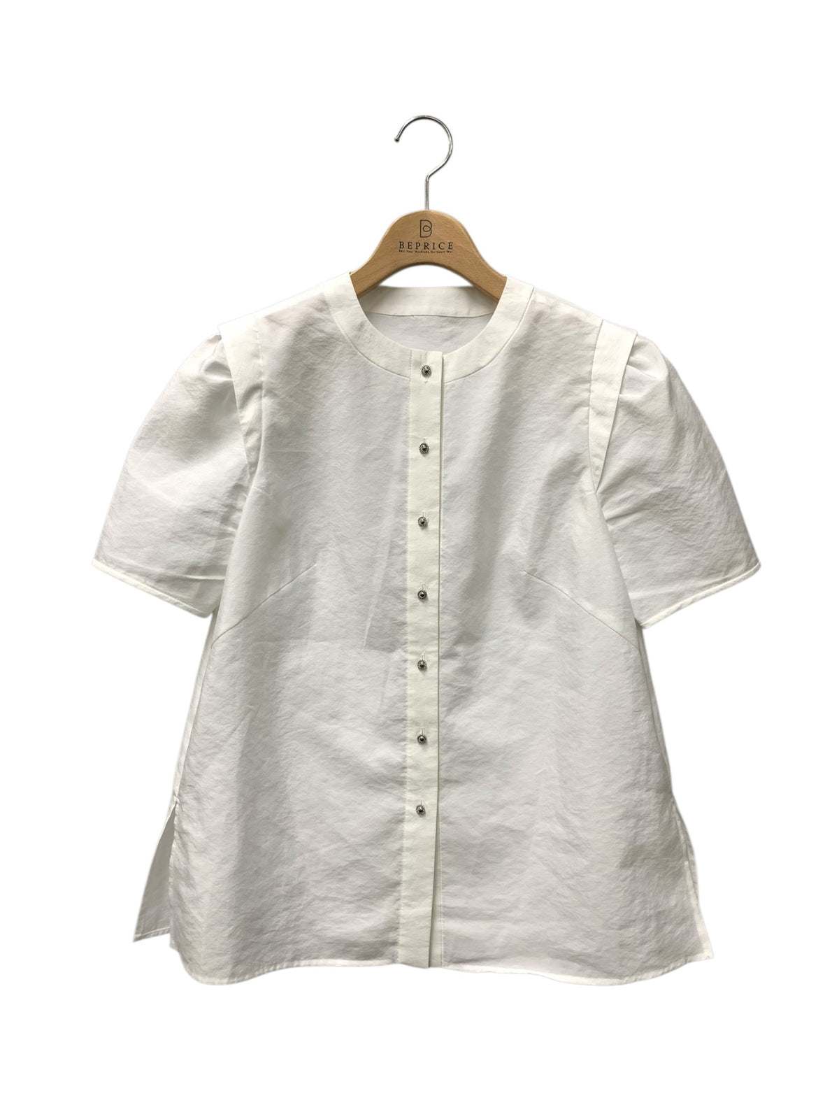 ルネ 5421050 トップス 34 ホワイト サイドスリット シルバーボタン ITEB0QK036O0