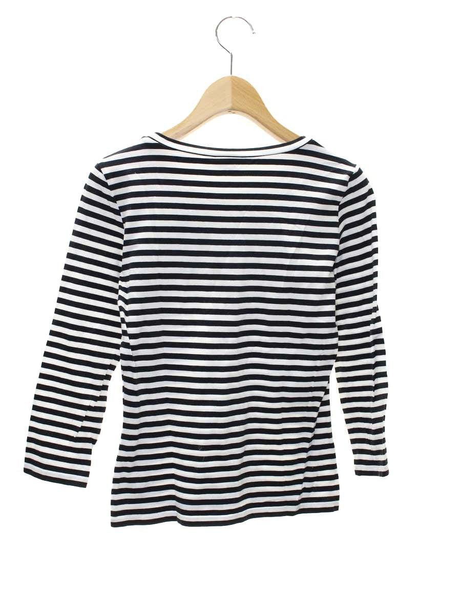 マックスマーラ Ｔシャツ S ホワイト/ブラック ストライプ IT3AAJNJL156