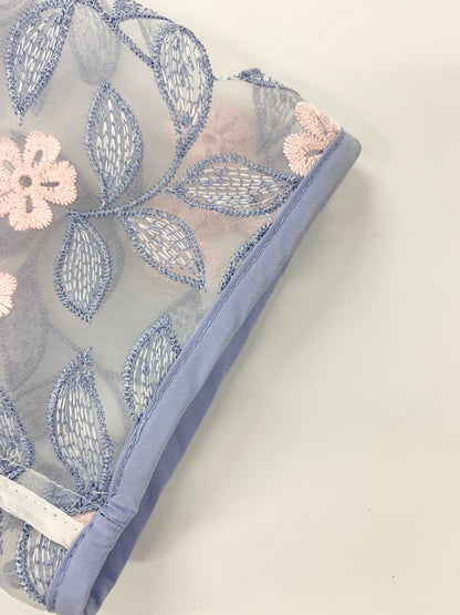 スーパービューティー ロングカーディガン 42 ブルー フラワーモチーフ レース ITW9WJV1JYDS