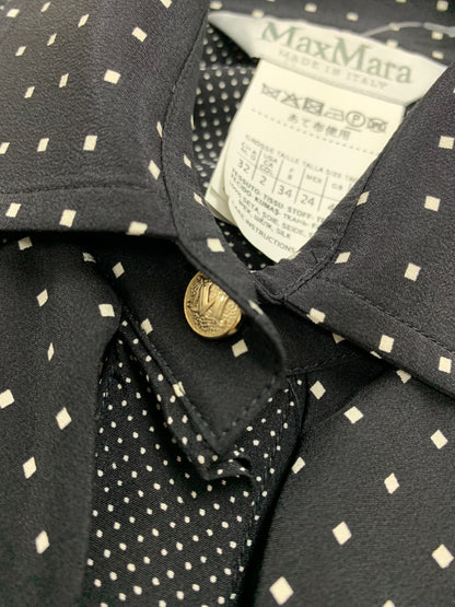 マックスマーラ 111109026 ブラウス 36 ブラック ドット フリル ITGBLNS6II5Q