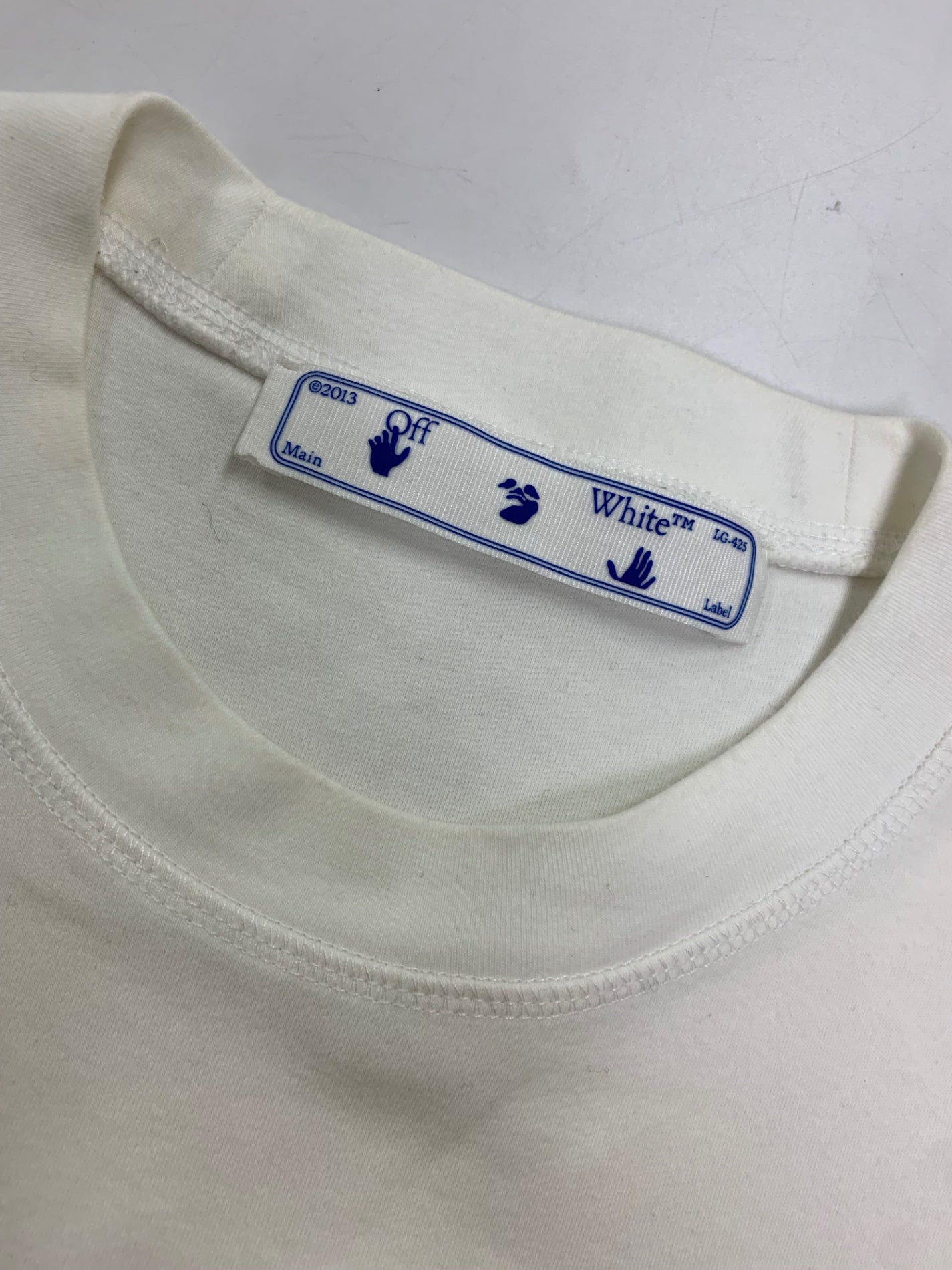 オフホワイト OWAA090S21JER003 Tシャツ XS ホワイト ロゴ ショート丈 IT1Q238SIAPK