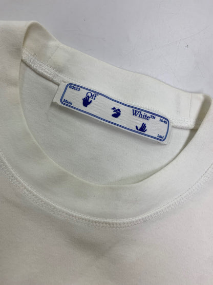オフホワイト OWAA090S21JER003 Tシャツ XS ホワイト ロゴ ショート丈 IT1Q238SIAPK