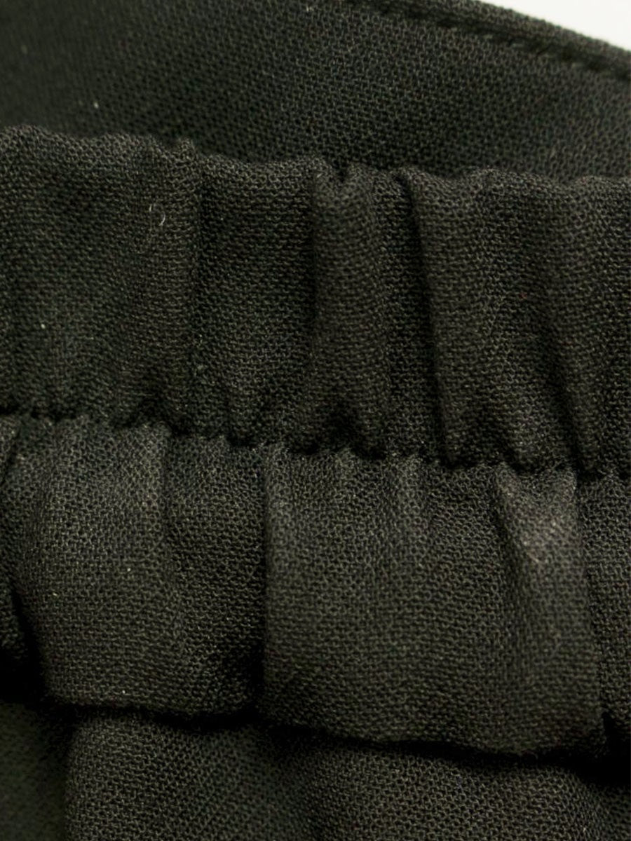 エムズグレイシー 516103 パンツ 38 ブラック ワイド フリル ウエストゴム IT0TQCN1PJYS