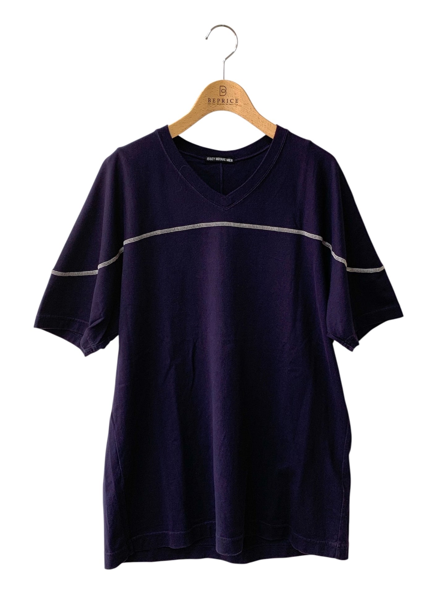 イッセイミヤケメン ME11JK413 Tシャツ M ネイビー Vネック ITQ7FYSIFXLA 【SALE】