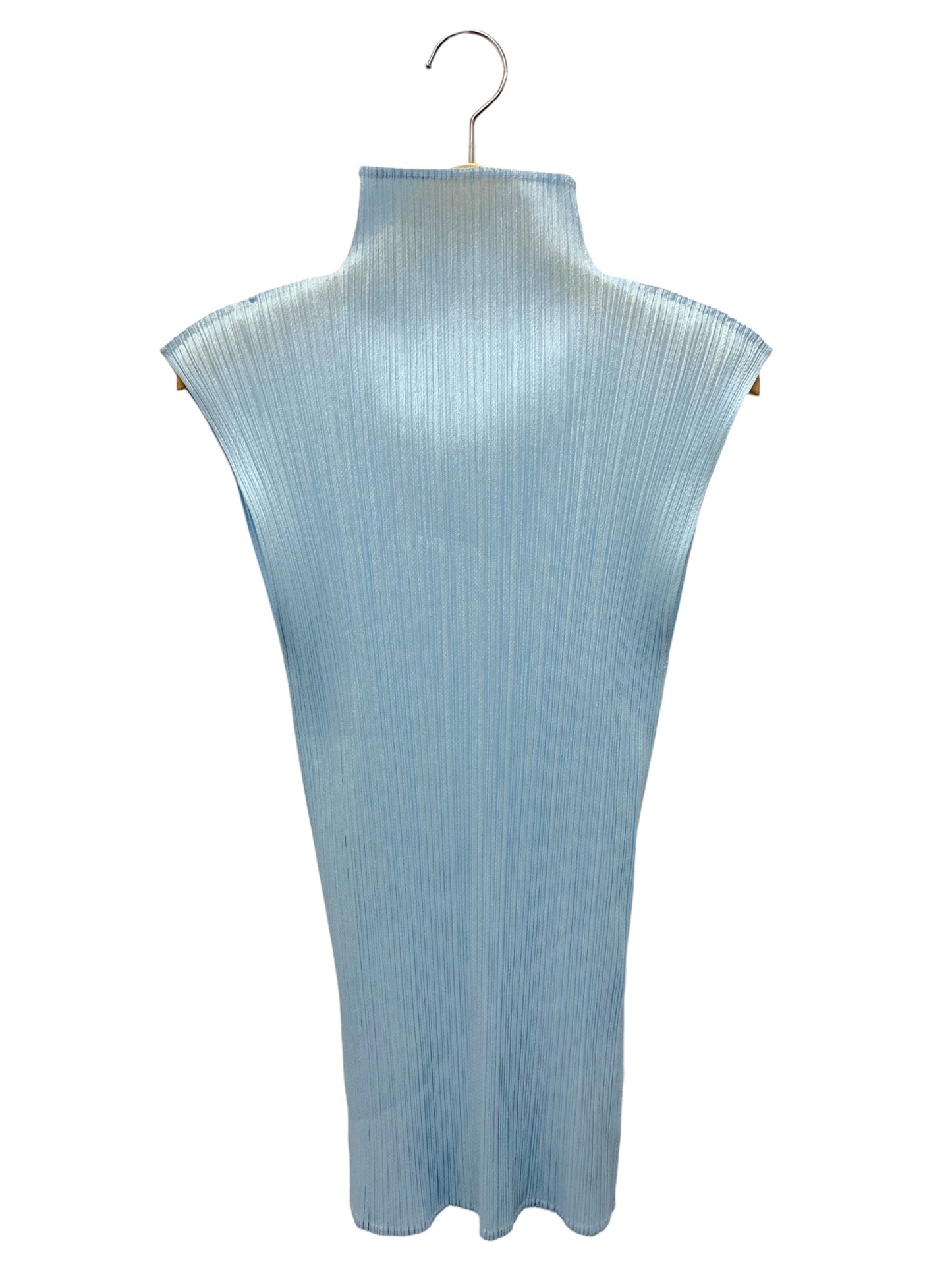 プリーツプリーズイッセイミヤケ PP71-JK203 カットソー 3 ブルー ボトルネック サイドスリット IT5R3EWEHM2C