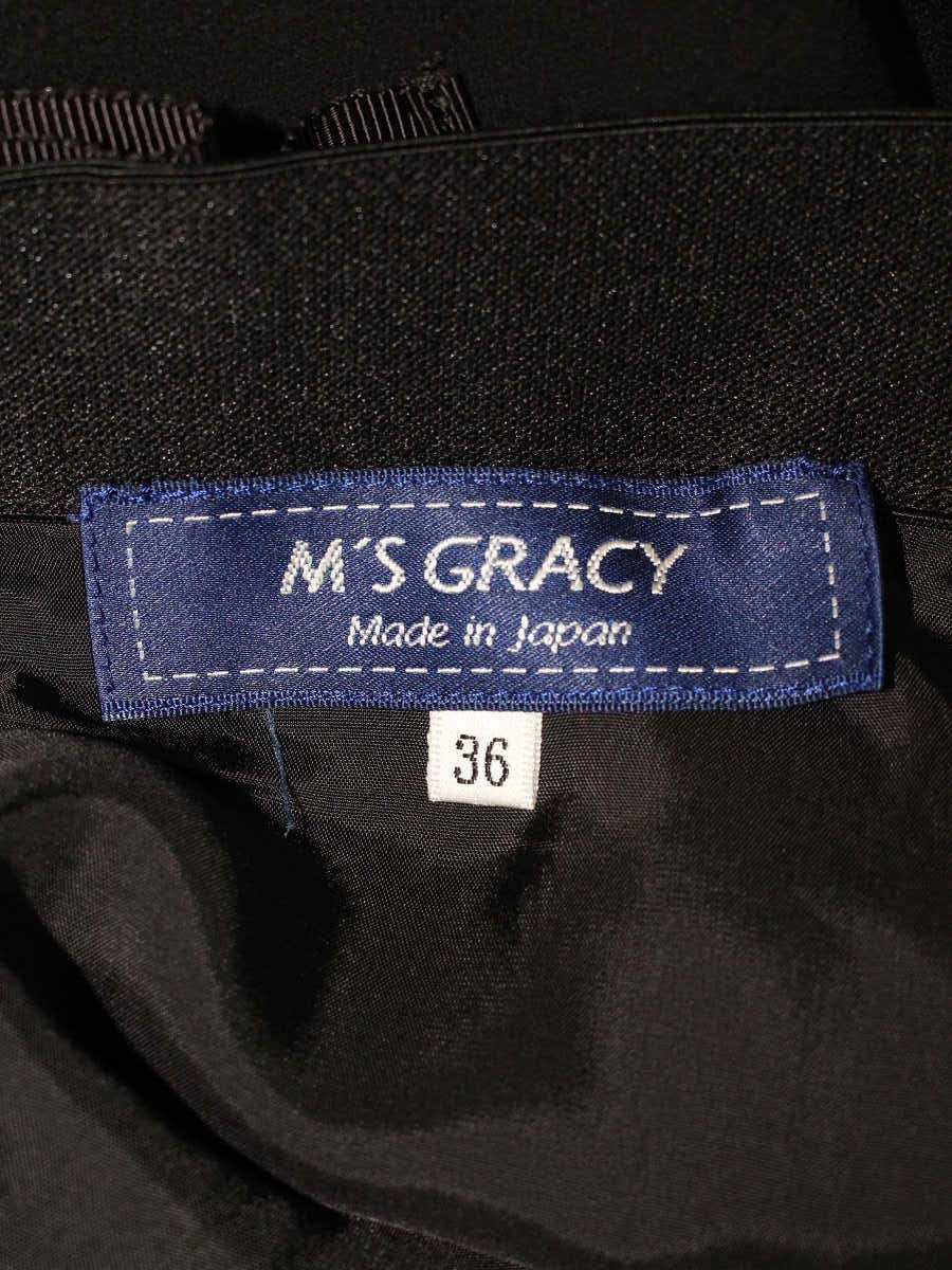 エムズグレイシー Suede Skirt 817562 スカート 36 ブラック フレア IT120RQCW9H0