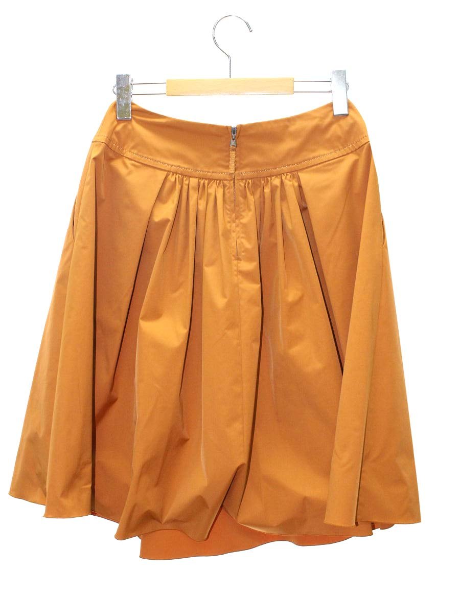 フォクシーニューヨーク ストレッチタフタ 24126 スカート 38 オレンジ ITQ0CZTQ4L9W