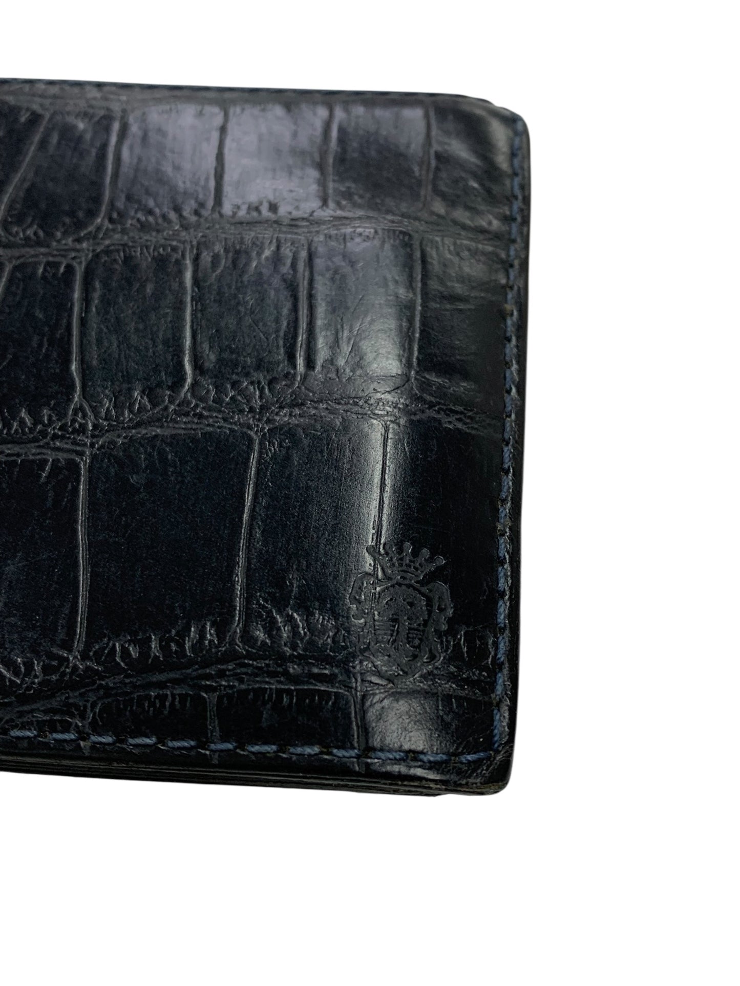 フェリージ 二つ折り財布 ブラック クロコ型押し ITP0NSCUPCEK