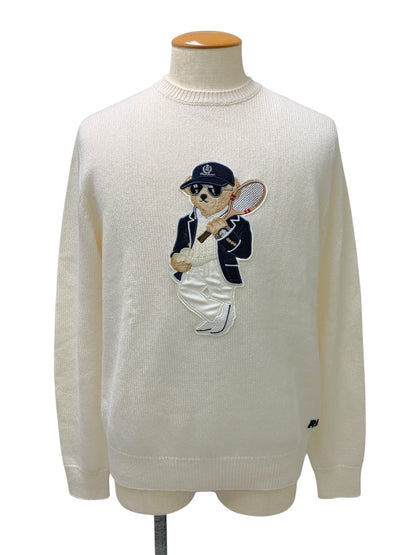 【近年モデル】ラルフローレン PURPLE LABEL Polo ベア カシミヤ セーター テニス L ホワイト カシミヤ ITW826155ROW
