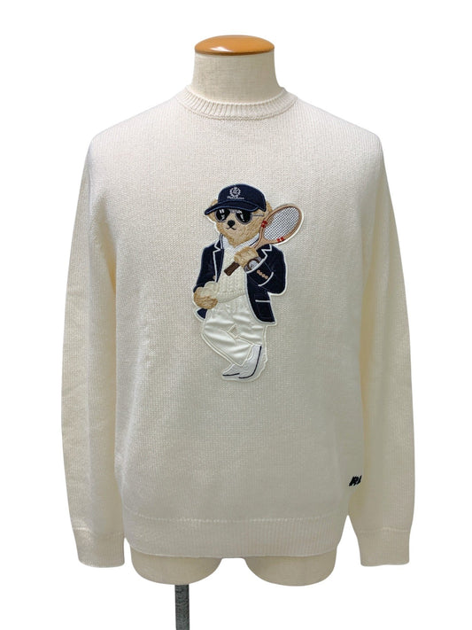 【近年モデル】ラルフローレン PURPLE LABEL Polo ベア カシミヤ セーター テニス L ホワイト カシミヤ ITW826155ROW