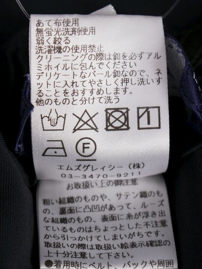 エムズグレイシー 316316 クロップドパンツ 38 ネイビー パールボタン センタープレス ITO226RHUPNK