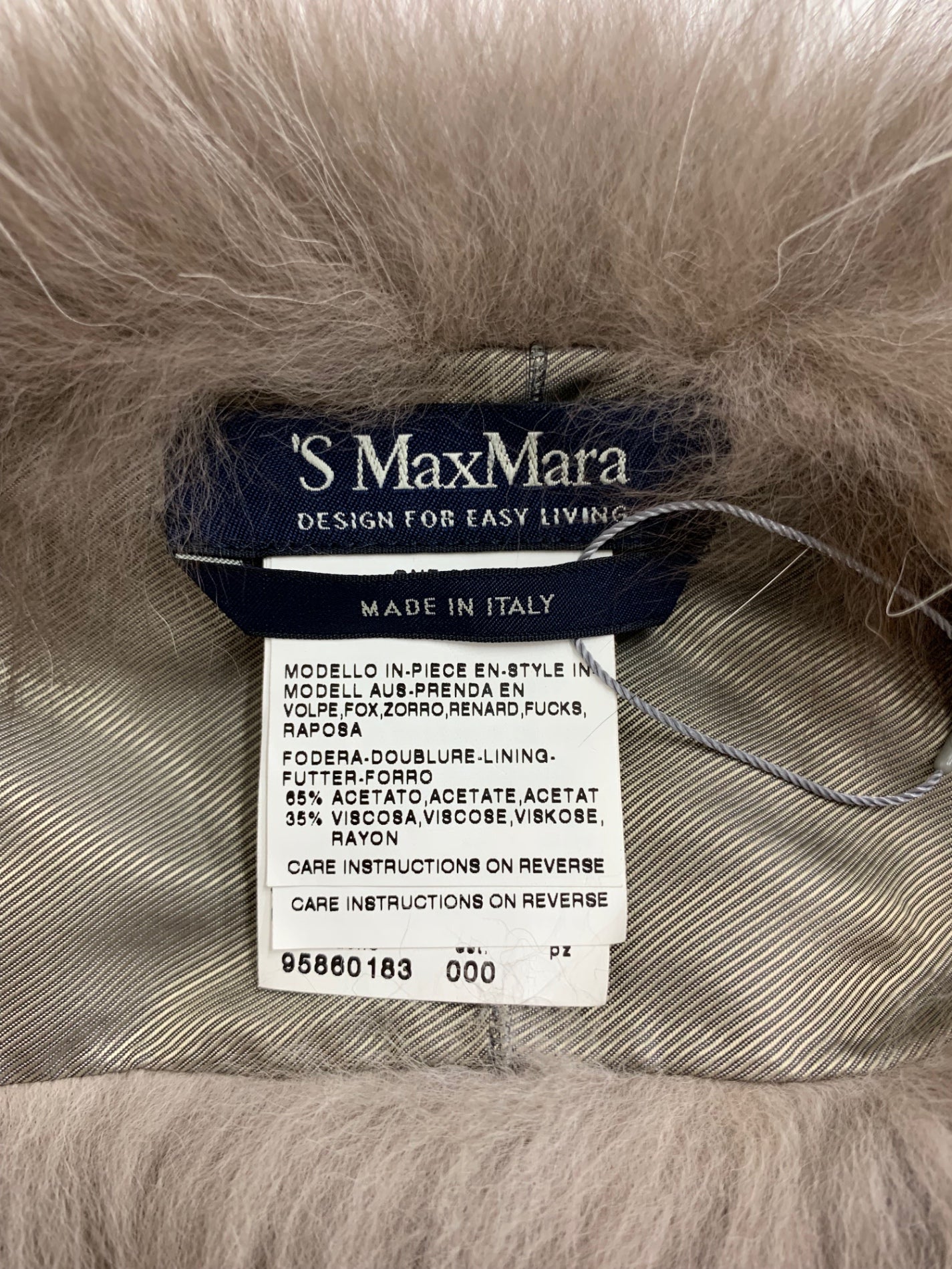 エスマックスマーラ 9586183 マフラー グレー フォックスファー ITW2D2RSFCO4