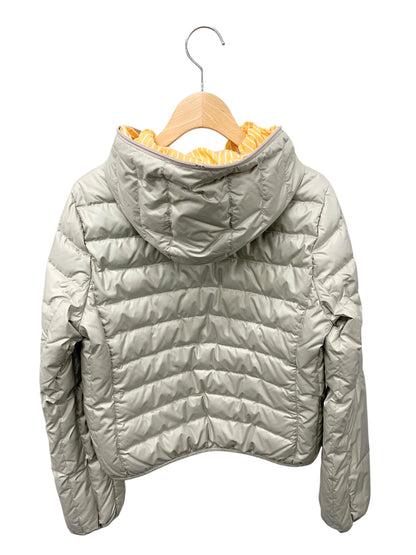 バーバリーブルーレーベル ダウンジャケット 38 グレー リバーシブル ストライプ フード付き ITTZ4U8MBIJA