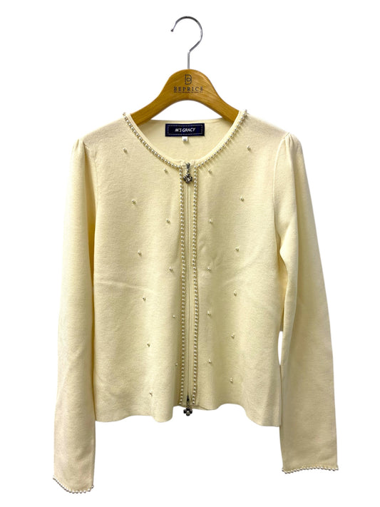 エムズグレイシー 728521 カーディガン 40 アイボリー パール ITDYVMA4FUMC