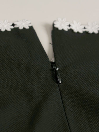 エムズグレイシー 321363 ワンピース 38 ブラック コットン フラワーモチーフ IT1SSGCCO42I