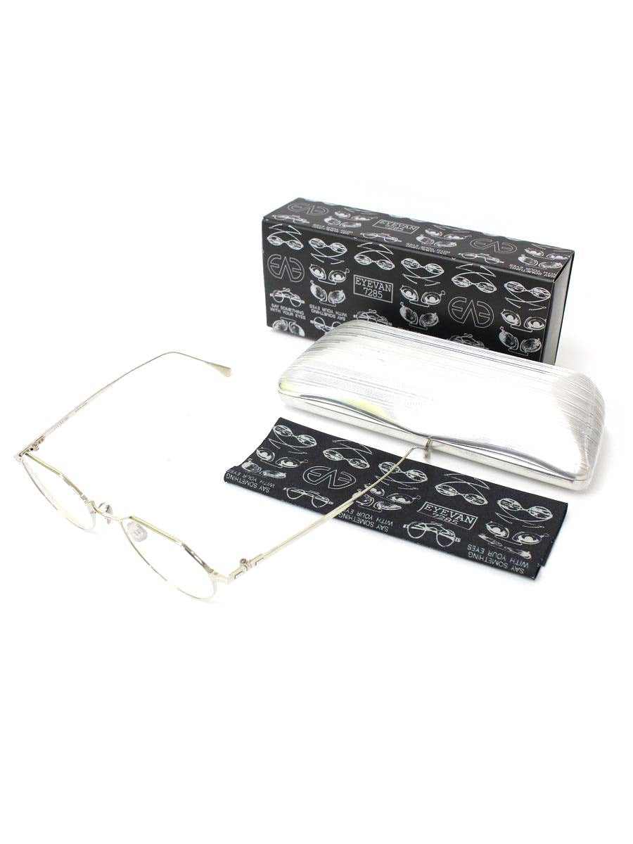 アイヴァン7285 177 メガネ シルバー メタルフレーム フルリム ラウンド ITXWL2HYD6NK