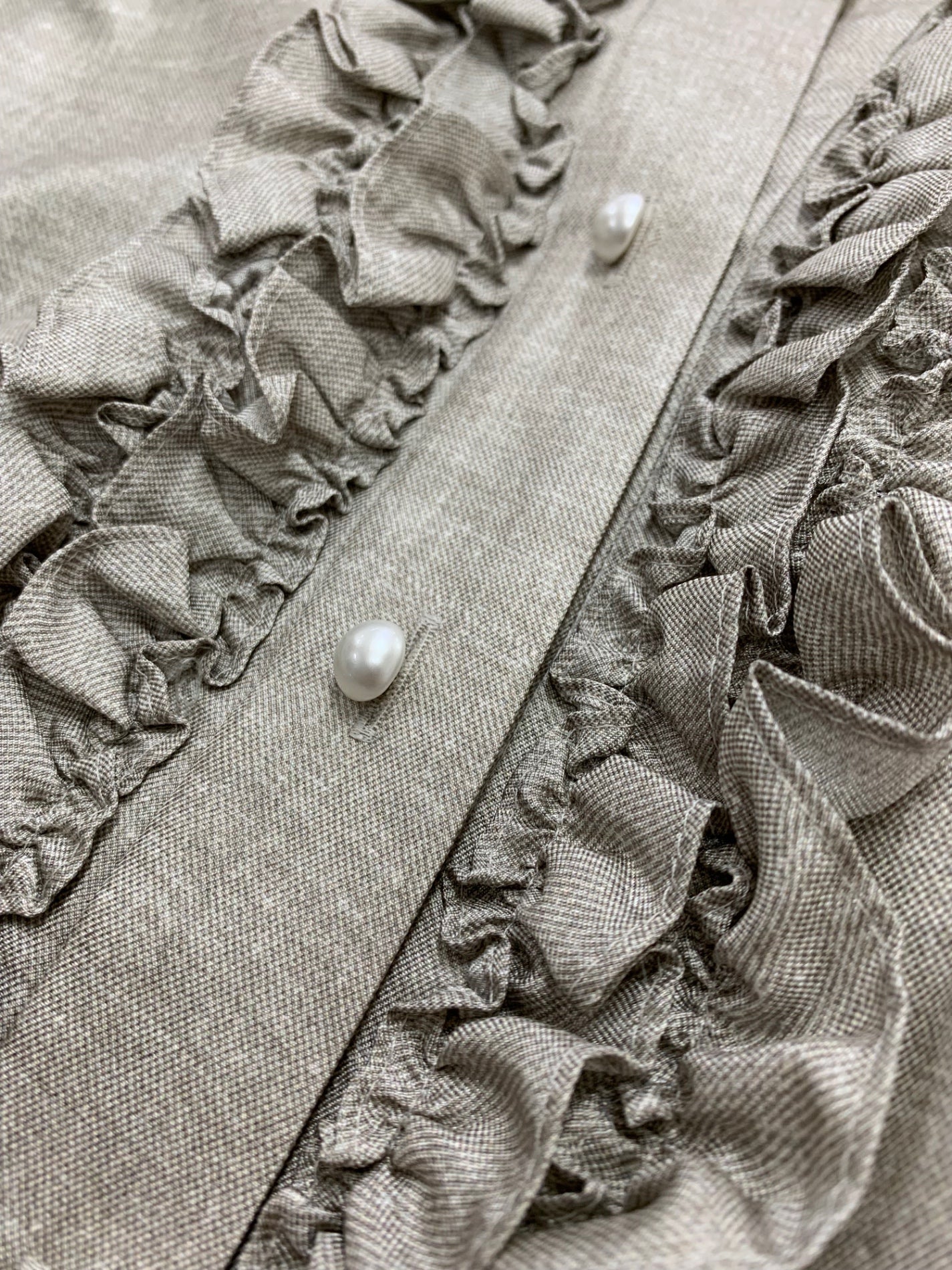 ルネ 5526990 ワンピース グレージュ パールボタン シルク100% IT16ZGJH8FTW 【SALE】