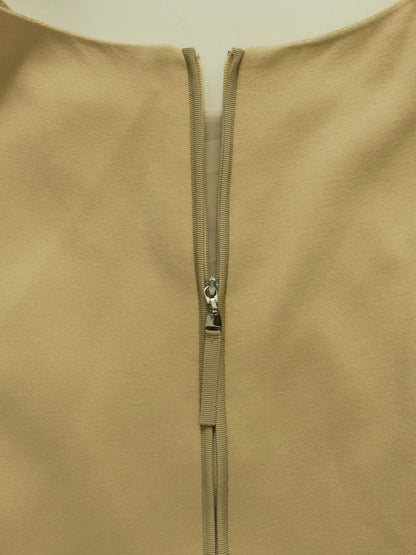 エムプルミエブラック C923-003 ワンピース 36 ベージュ カットワーク バックジップ フラワー ITCZZ4CLJIAY 【SALE】