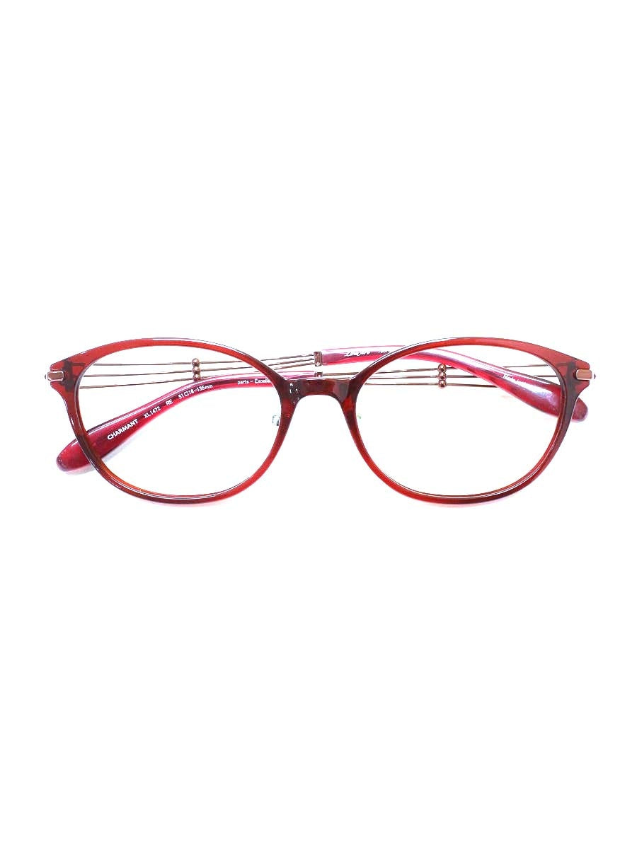 ラインアートシャルマン XL1472 メガネ レッド トリオ コンビフレーム オーバル ITZ1RA0ZAQDC
