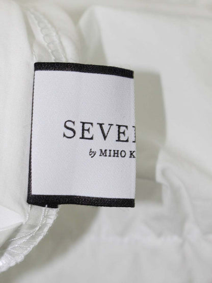 セブンテンバイミホカワヒト 2S506 ワンピース M ホワイト コットン フリル フレア ITZM1WTH22MS