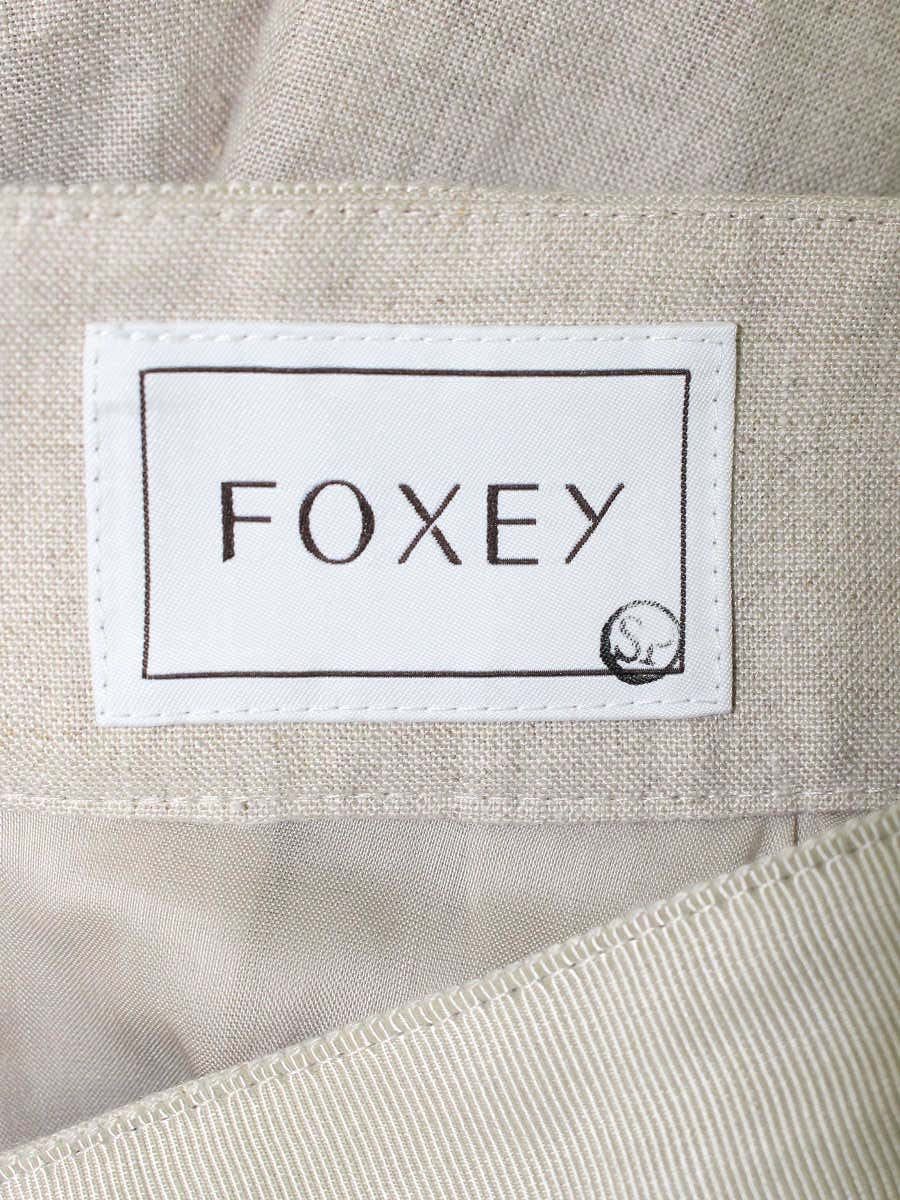 フォクシーブティック A-Line Pleated Skirt 36910 スカート 38 ベージュ リネン ITDEZ0UTFA5O 【SALE】
