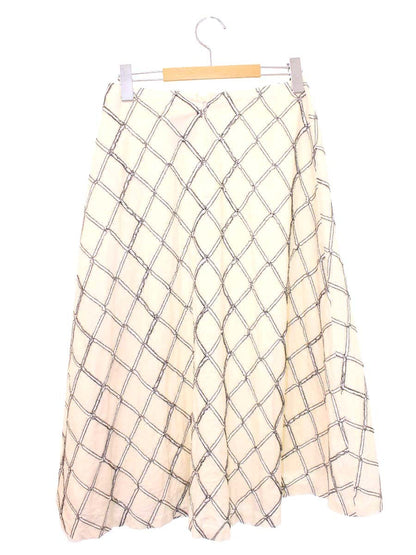 シビラ スカート M アイボリー 麻 コットン 刺繍 ITLAAYI13FW2