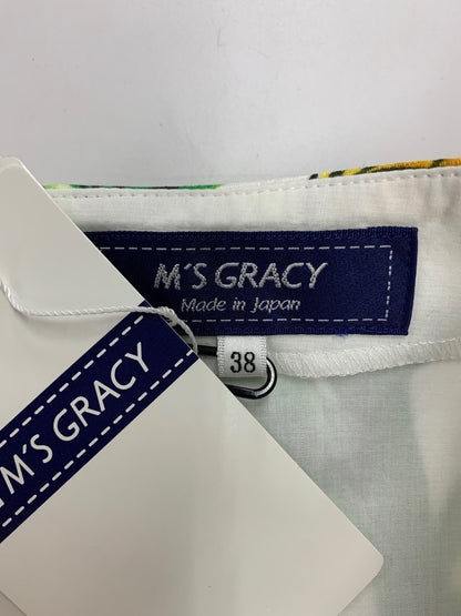 エムズグレイシー フラワーパターンミックスドレス 111330 ワンピース 38 イエロー ITP2G6NVCC40