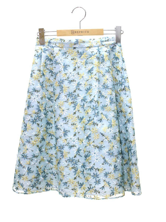 トッカ SKTOHA0240 スカート 0 ブルー フラワーモチーフ 刺繍 タックフレア ITKUWBM35PO8