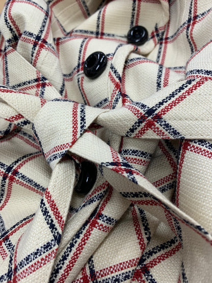 バーバリーブルーレーベル E1A22-544-03 コート 38 アイボリー チェック コットン IT3CLFX1WKK8