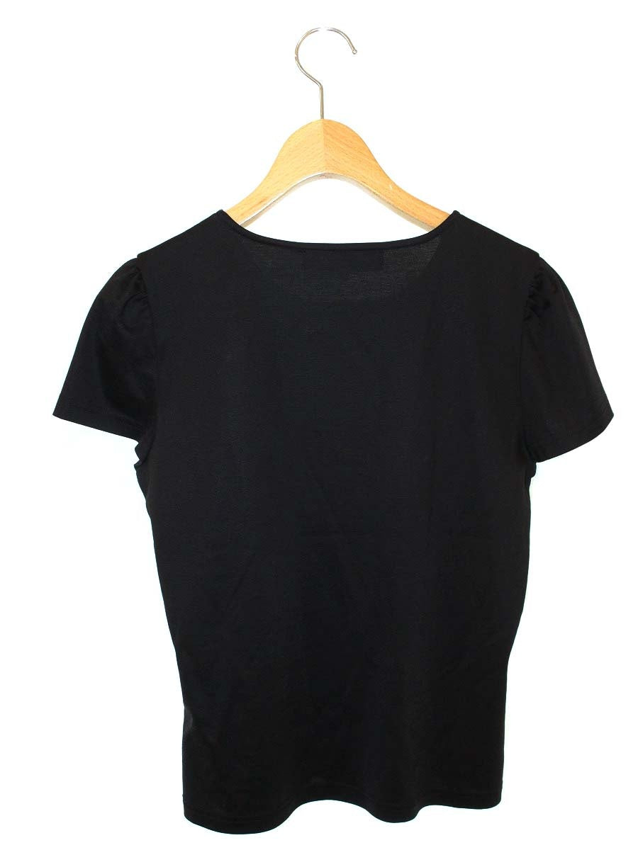 エムズグレイシー 725105 Tシャツ 40 ブラック カメリア スパンコール ITBPP0XQKS5W