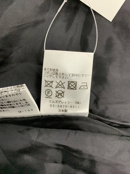 エムズグレイシー 017514 スカート 38 ブラック リボン ロゴ カメリアモチーフ キルティング IT8E9G7GHN6K 【SALE】