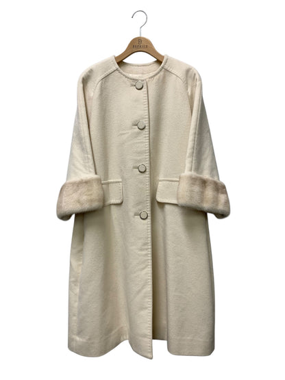 フォクシーブティック Coat Aria 43859 コート 38 アイボリー ミンク×カシミヤ ITX181M8Q6CY