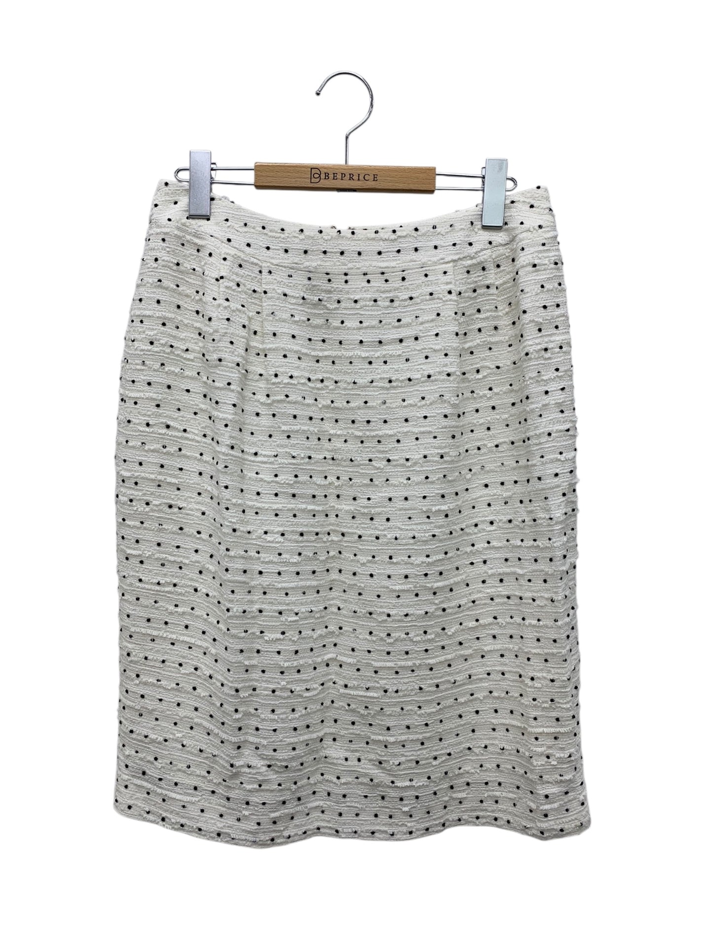 エムズグレイシー 024109/027114 スカートスーツ 42 ホワイト ツイード リボン IT8GW5AZR9XC