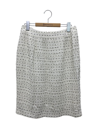 エムズグレイシー 024109/027114 スカートスーツ 42 ホワイト ツイード リボン IT8GW5AZR9XC