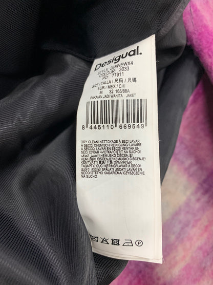 デシグアル Pink tartan coat 25SWEWX4 チェスターコート M ピンク タータンチェック ITFEJ7J99Z4L