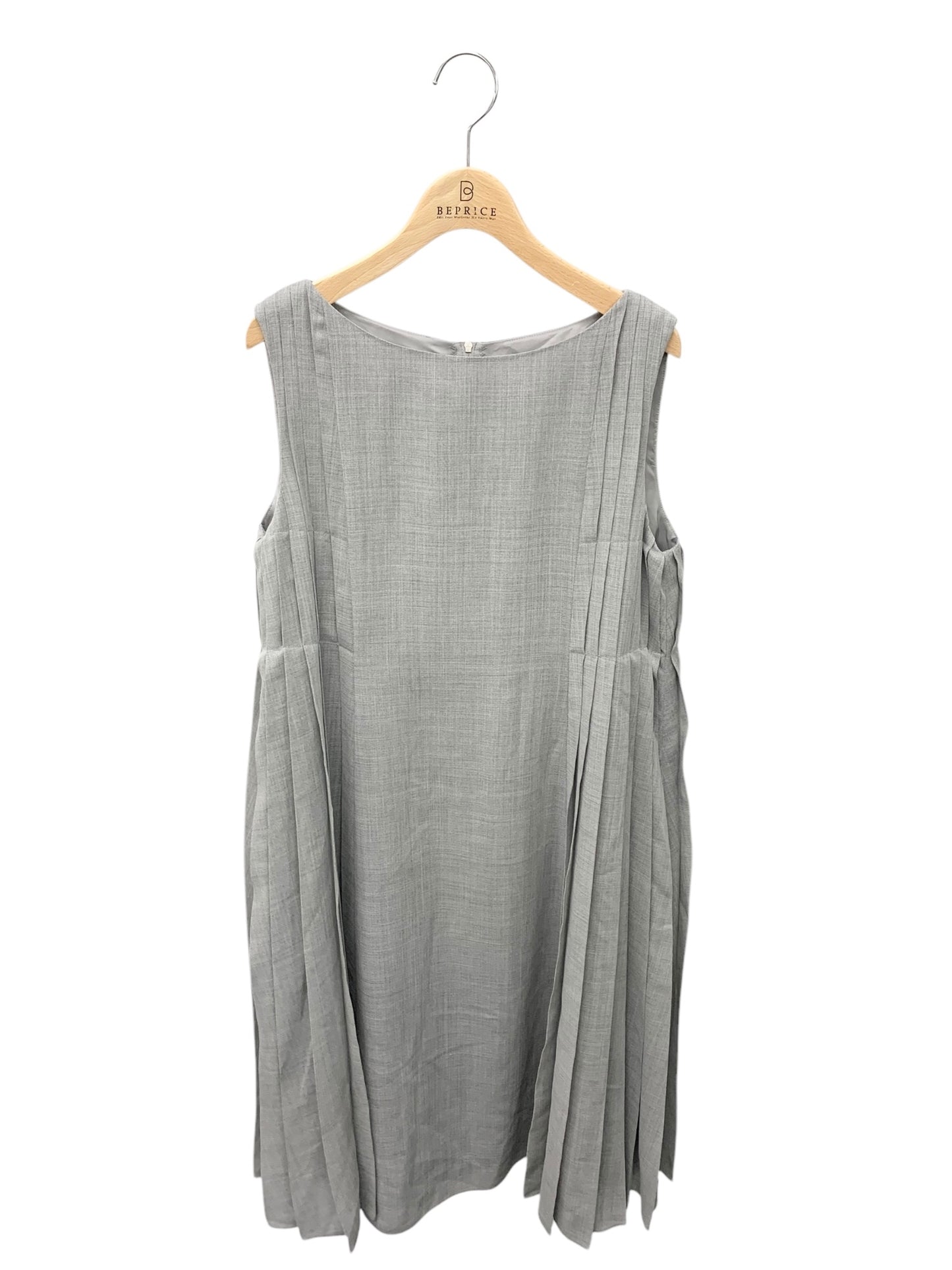 フォクシーブティック Side Pleat Dress 44690 ワンピース 42 グレー IT80QNMADUBG