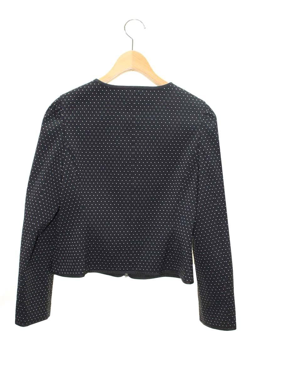 エムズグレイシー 914512 ジャケット 40 ブラック カメリア Wジップ ノーカラー ITS3ZFN4QZOK