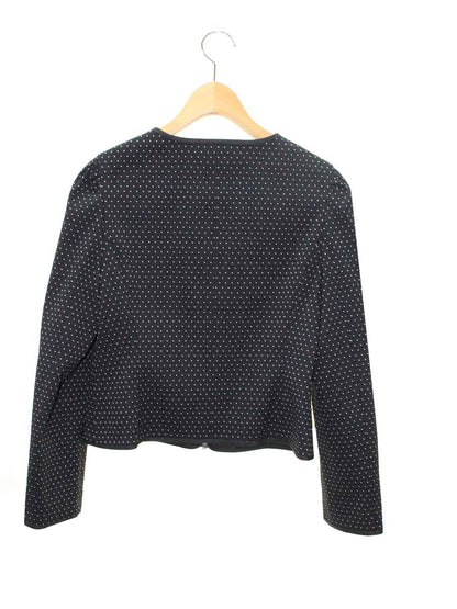 エムズグレイシー 914512 ジャケット 40 ブラック カメリア Wジップ ノーカラー ITS3ZFN4QZOK