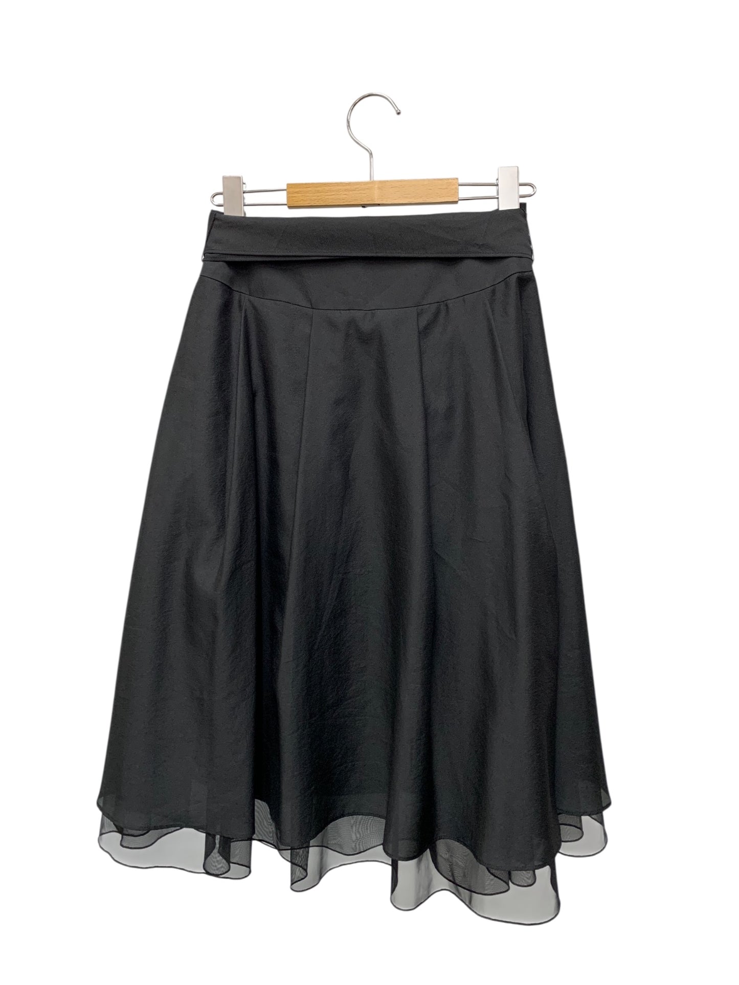 エムズグレイシー 017502 スカート 36 ブラック フラワーボタン デザイン フレア IT3DRAFMB8MI