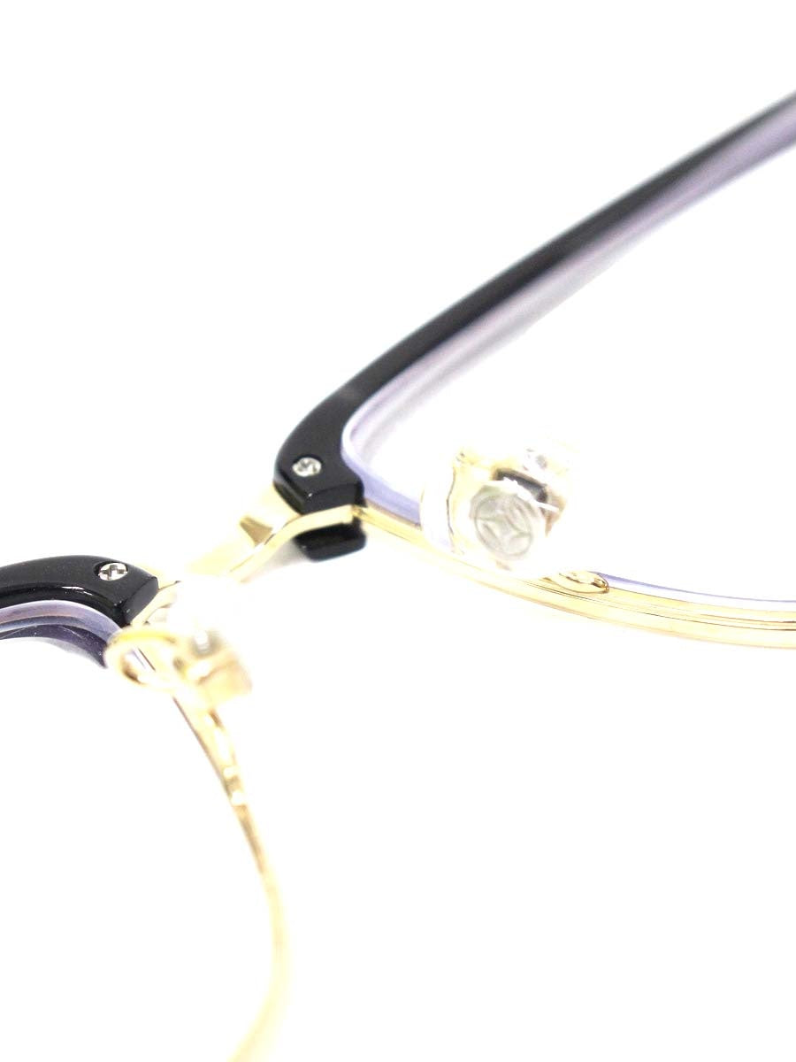 フォーナインズ M-29 メガネ ブラック/ゴールド コンビフレーム フルリム プラスチックブロー ITCL6OU9RF8N