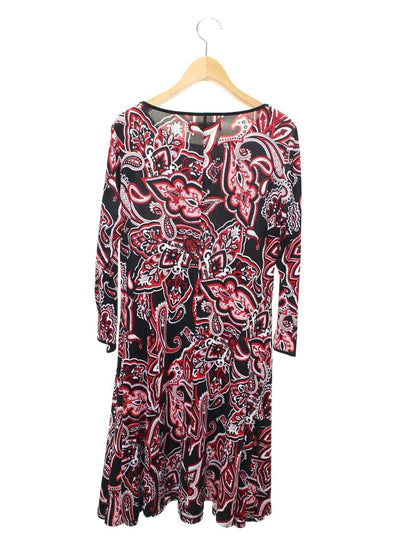 スーパービューティー ワンピース 40 ブラック/レッド ペイズリー ストレッチ素材 ITYO673K5OAK